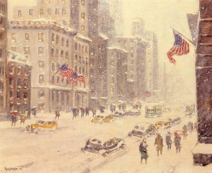 Wiggins Guy Winters Day Fifth Avenue. Wiggins, 