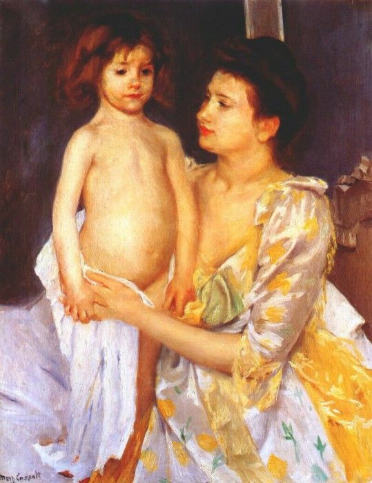 cassatt jules being dried by his mother 1900.  