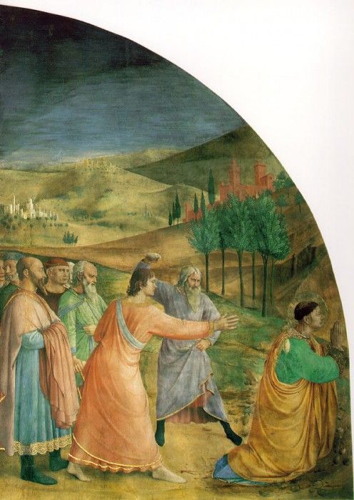 Fra Angelico The stoning of Stephen, 1450s, Chapel of Nichol. ,    F