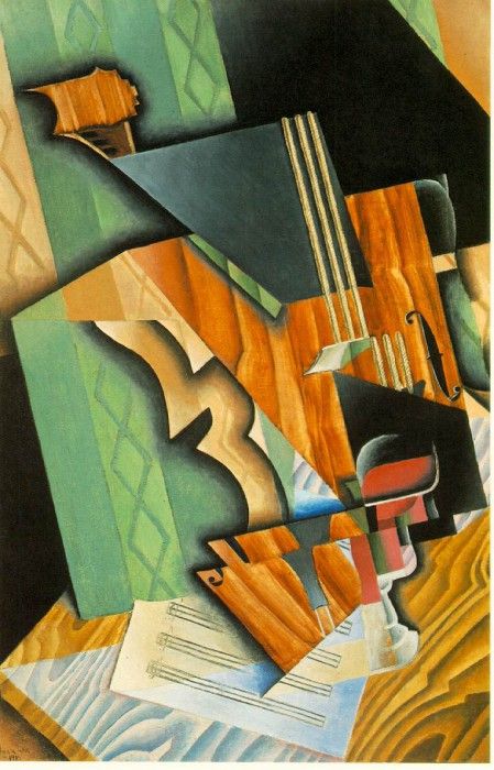 Gris Violin and glass, 1915, 92x60 cm, Fogg Art Museum, Harv. , 