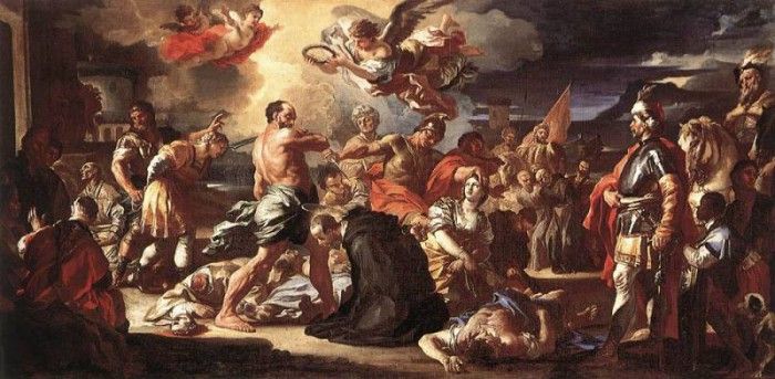 SOLIMENA Francesco The Martyrdom Of Sts Placidus And Flavia.  