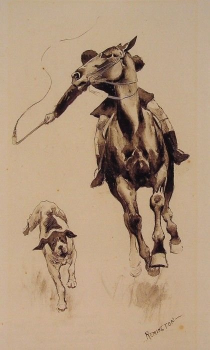 Whipping in a Straggler. Remington, 