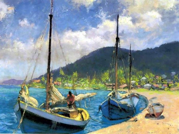 gentle breezes csg055 sailboats moored. ,  
