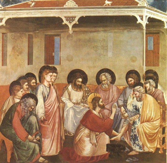 Giotto   Scrovegni   [30]   Washing of Feet. ������ �� �������