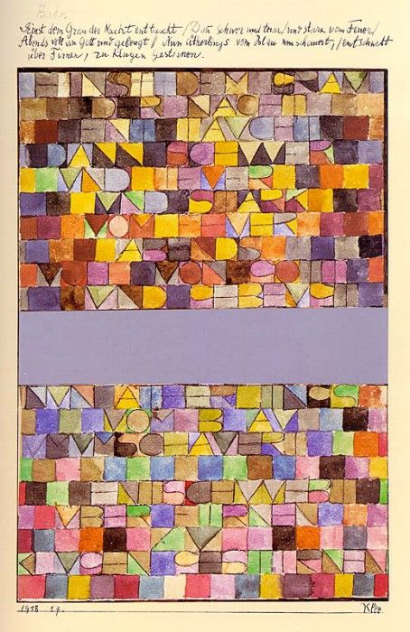 Klee Once Emerged from the Gray of Night, 1918, watercolor o. , 