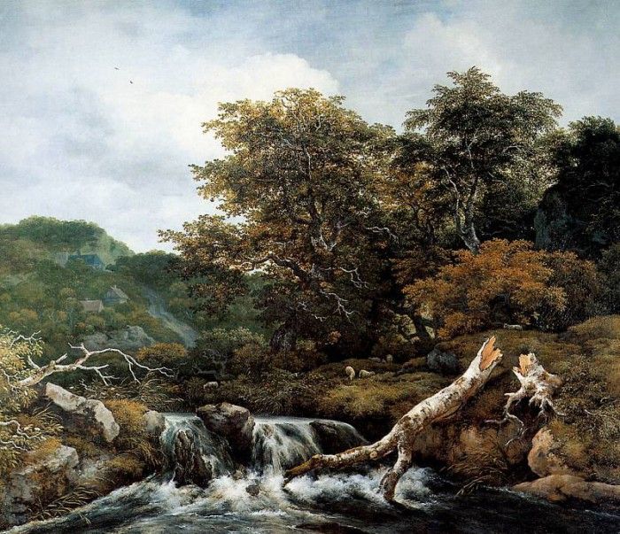 Ruisdael Jacob Waterfall Sun. ,  