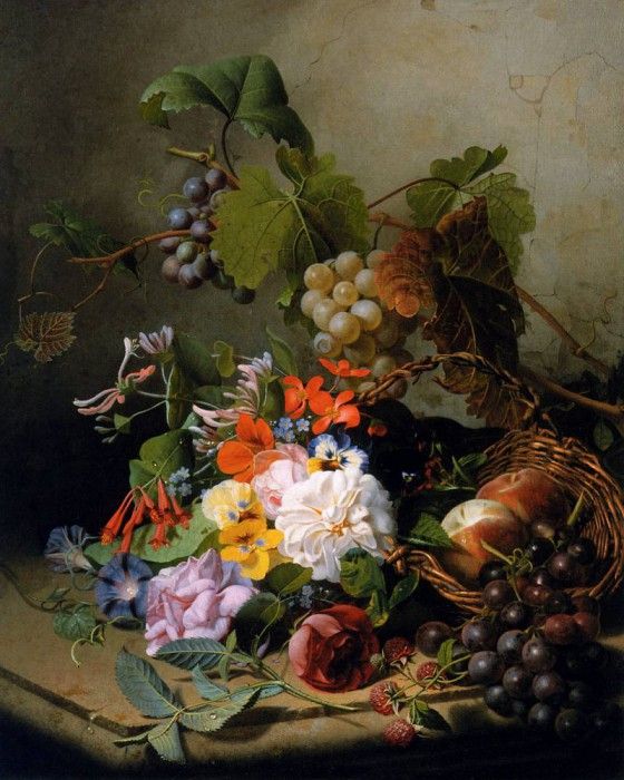 Romeny Pieter Willem Bouquet with flowers and fruit Sun . Romeny, 