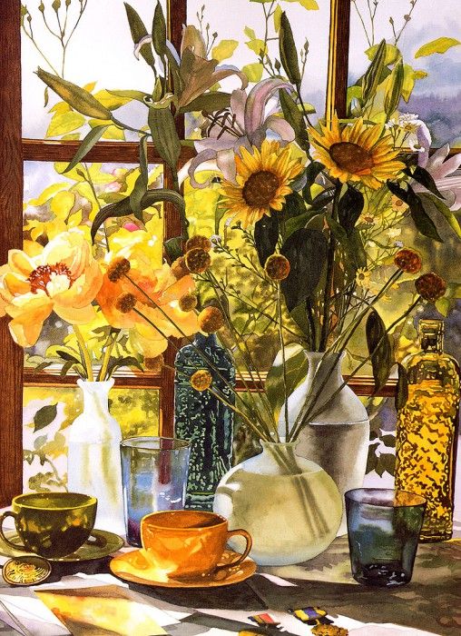 bs-flo- Teresa Starkweather- Sunflowers And Coffee. Starkweather, 