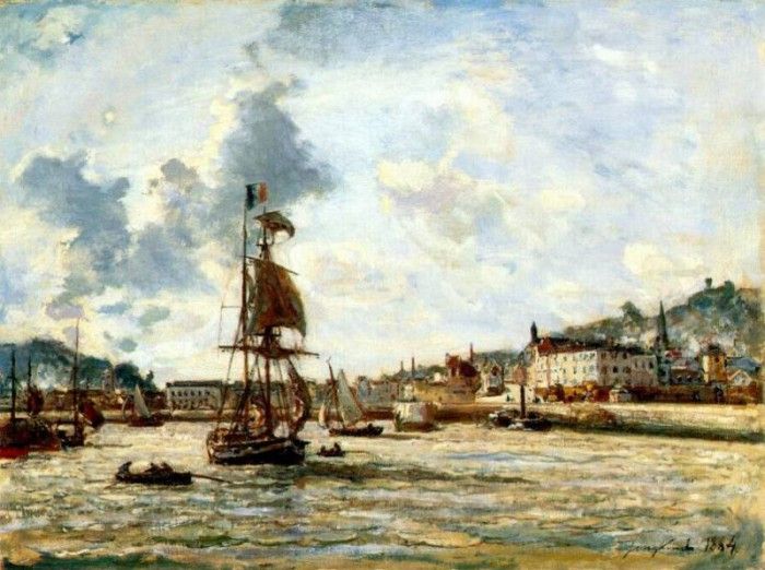 jongkind entrance to the port of honfleur 1864. Jongkind,  