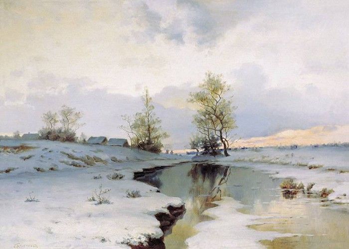 Начало весны. Холст, масло. 70х98 см. Ендогуров Иван (1861-1898)