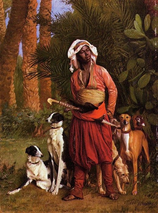 Gerome Jean Leon The Negro Master of the Hounds. , -
