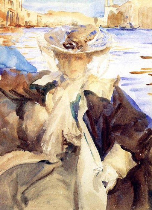 Sargent John Singer Jane de Glehn in a Gondola. ,  