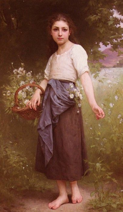 Cave Jules Cyrille Picking Daisies. ,  Cyrille