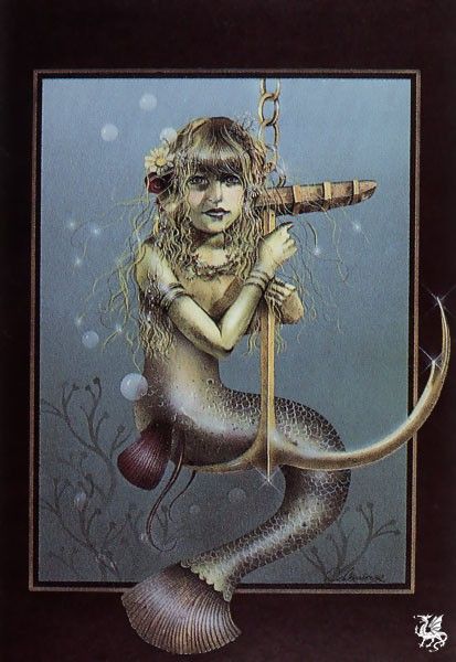 ma Delamare Mermaids Little Mermaid on Anchor. , 