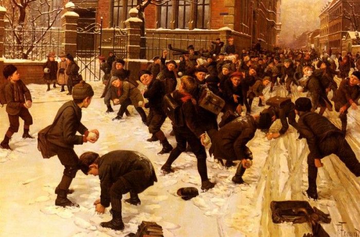 Freund Fritz Die Schneeballschlacht. , 