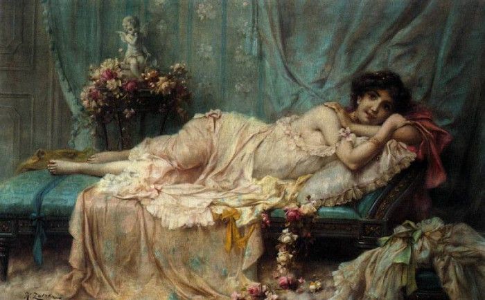 Hans Zatzka Reclining Beauty. Zatzka, 