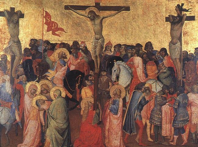 Gaddi The Crucifixion, 1390-96, tempera on wood, Galleria de. , 