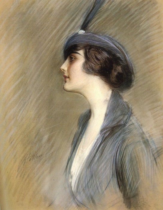 Helleu Paul Cesar Portrait Of Clara Weil. , Paul Cesar