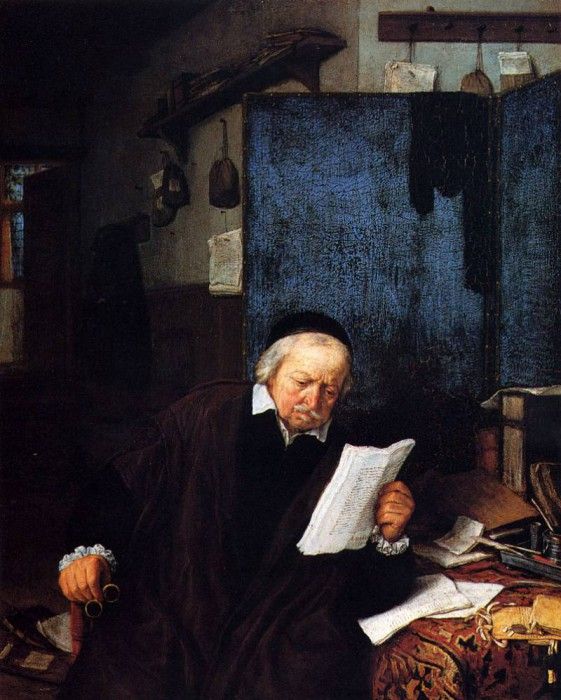 Ostade Adriaen Jansz Van Lawyer In His Study. ,  