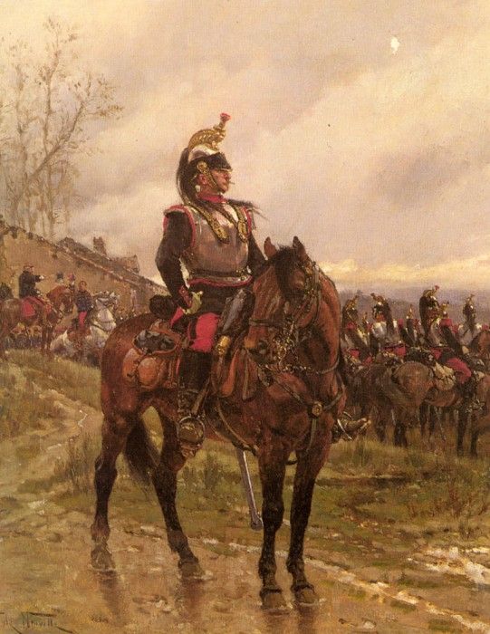 Neuville Alphonse Marie De The Hussars. ,   