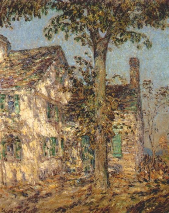 hassam sunlight on an old house (putnam cottage) 1897. , 