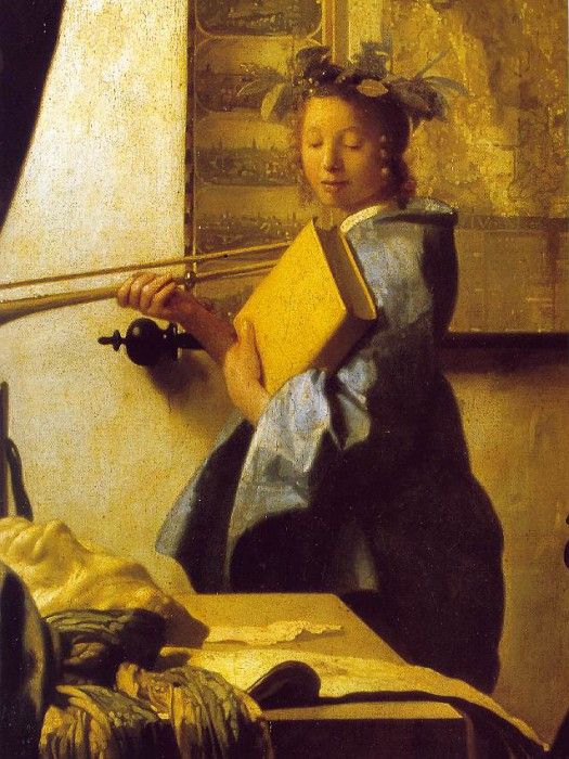 Vermeer The art of painting, ca 1666-1673, 130x110 cm, Det(2. Vermeer, Johannes