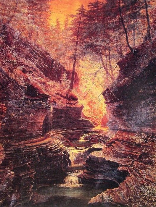 Rainbow Falls Watkins Glen New York. , 