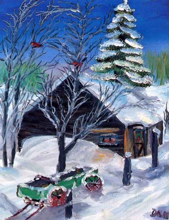 Dave Carter - Old Farm in Winter (mouthpainted), De. , 