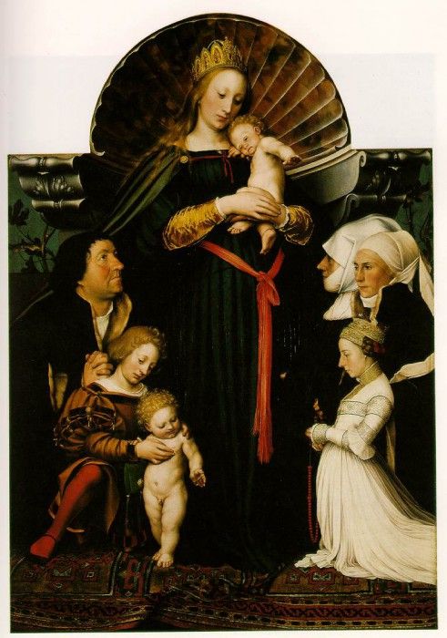 HOLBEIN THE VIRGIN AND CHILD WITH THE FAMILY OF BURGOMASTER .   