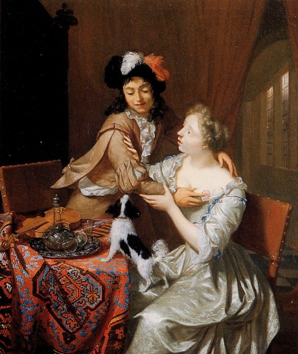 Verkeije Nicolaes Lovers at the table Sun. Verkeije, 