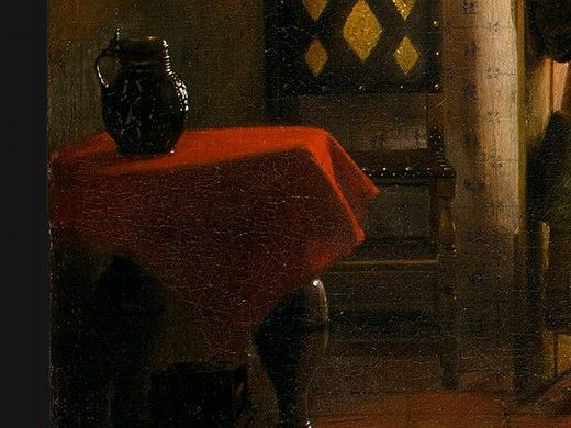 HOOCH,DE THE BEDROOM, 1658-1660, DETALJ 6, NGW. Hooch, Pieter De