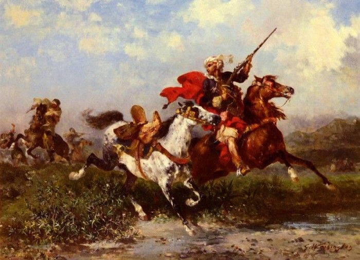 Washington Georges Combats De Cavaliers Arabes. , 