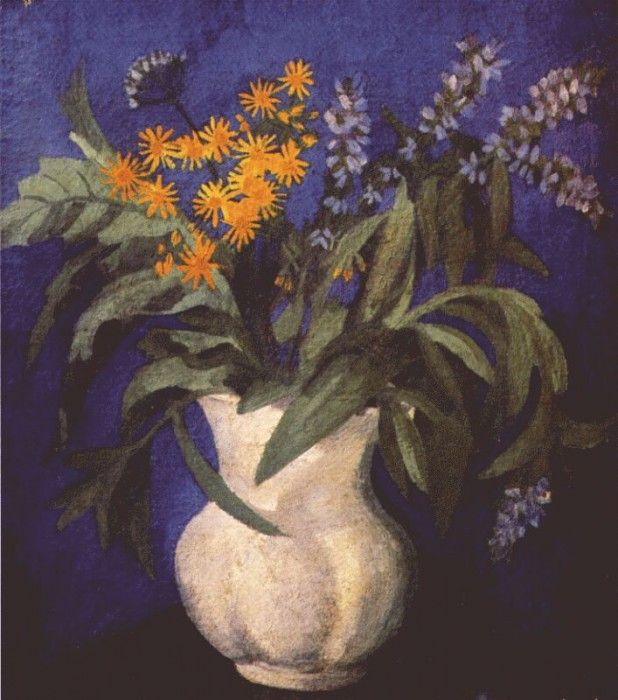 utkin flowers in a white jug 1923. 