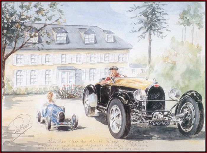 c 1930 a happy rob roy in his bugatti.  