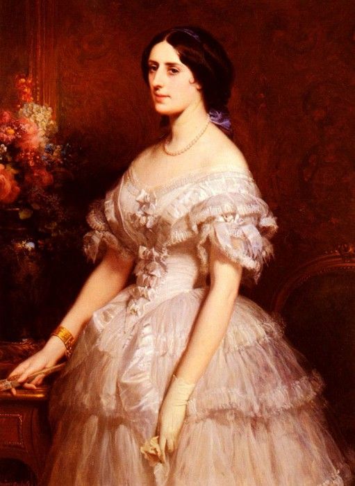 Dubufe Edouard Louis Portrait D-Une Dame. Dubufe,  