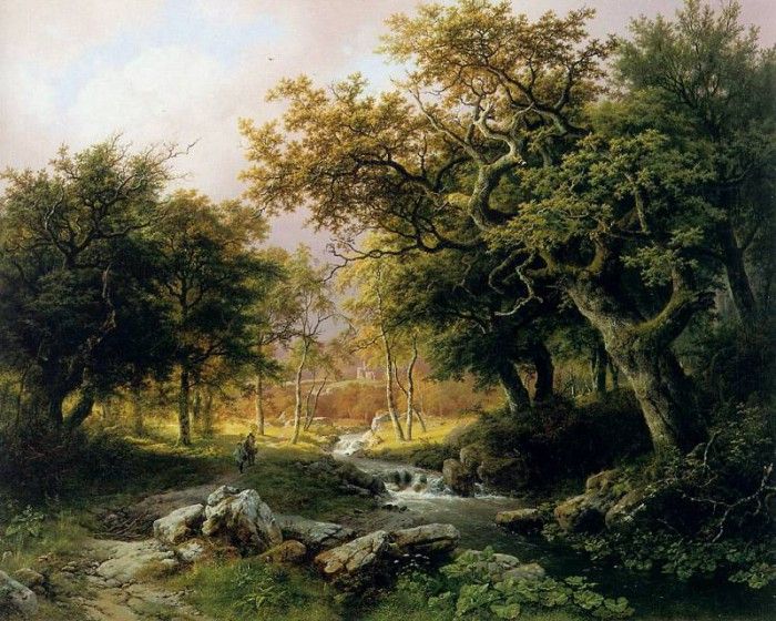 Koekkoek Barend Cornelis Forest landscape Sun 000. Koekkoek, Barend 