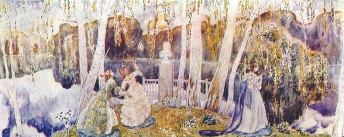 borisov-musatov spring tale (sketch for a panel) 1904-5. -,  (1870-1905)