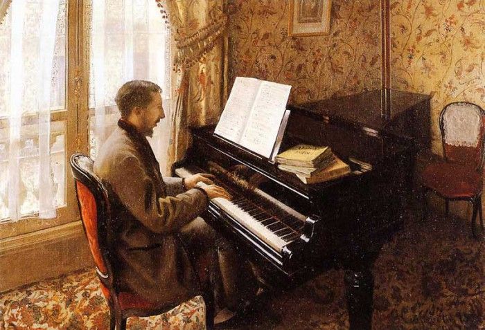 Caillebotte Gustave Young Man Playing the Piano. , 