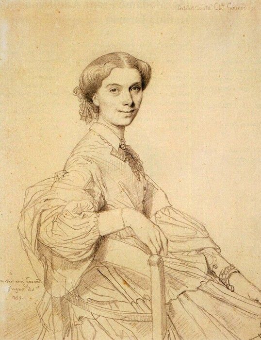 Ingres Madame Charles Gounod born Anna Zimmermann. ,   