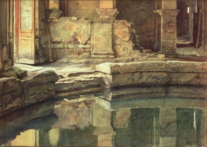 The Roman Circular Bath at Bath. ,  