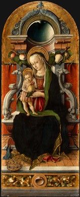 CRIVELLI MADONNA AND CHILD ENTHRONED WITH DONOR, C. 1470, NG.  