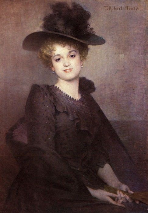 Robert Fleury Tony Portrait Of A Seated Woman.   