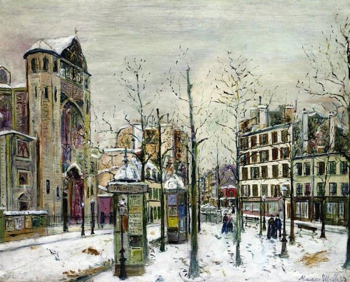 The Place des Abbesses in the Snow 1918. , 