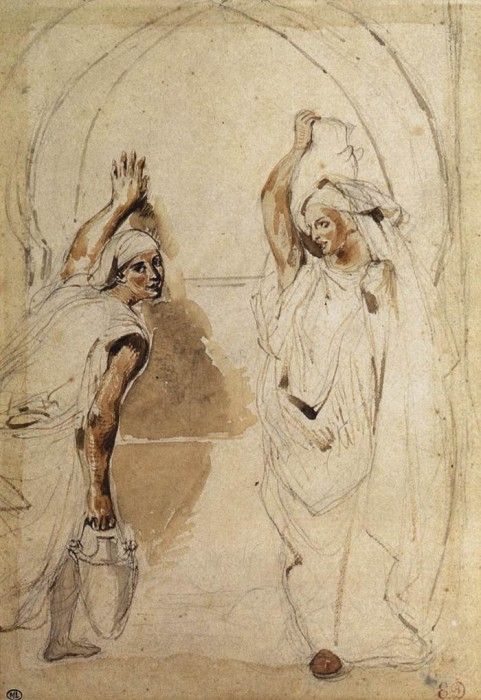 DELACROIX Eugene Two WOmen at the Well. , 