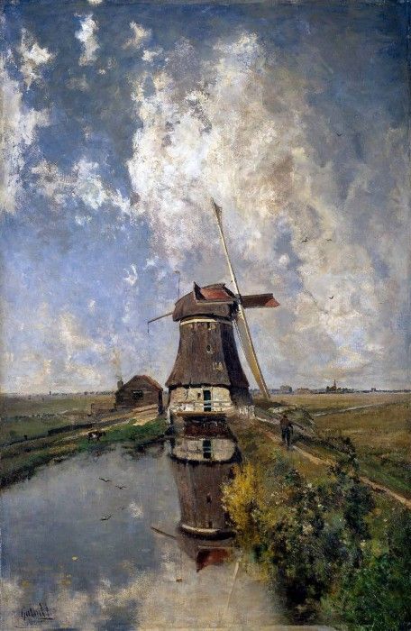 Gabril Paul Mill in the polder Sun. ,   