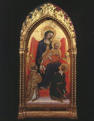 Gentile da Fabriano Madonna and Child, with Sts. Lawrence an. ,  