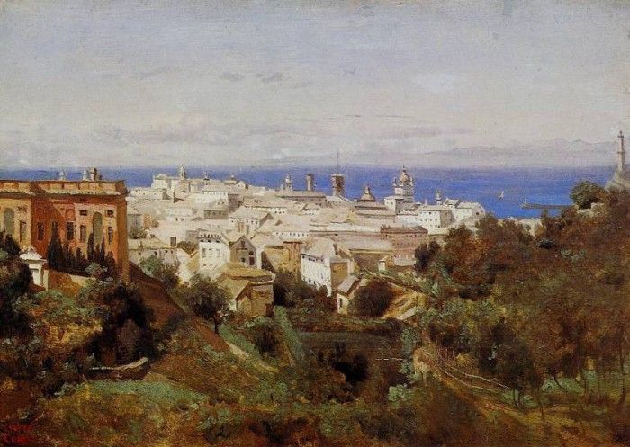 Corot View of Genoa from the Promenade of Acqua Sola. , --