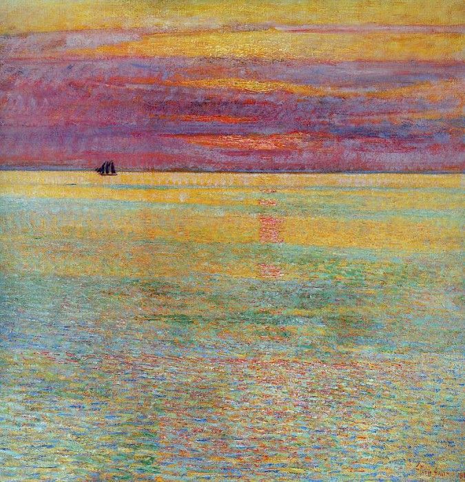 Hassam Childe Sunset at sea Sun. , 