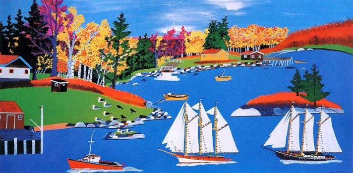 Norris, Joe - Coastal Scene with Schooners (end. , 