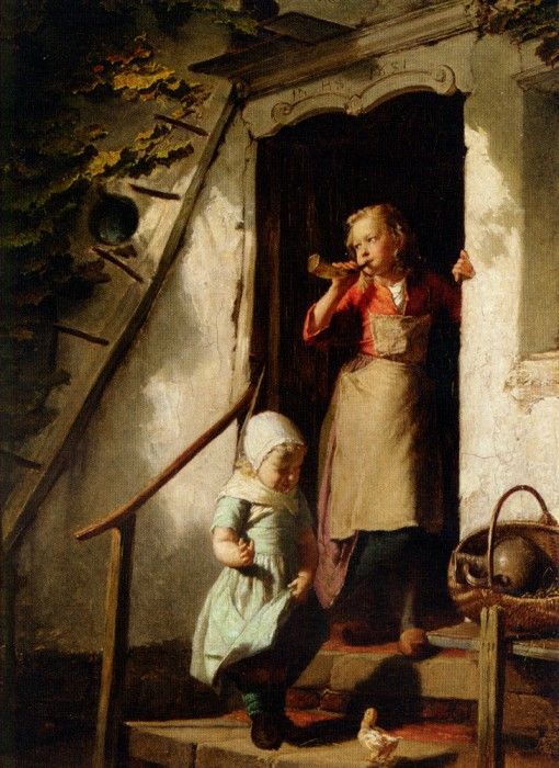 Theodore Gerard Feeding the Chicks. , 